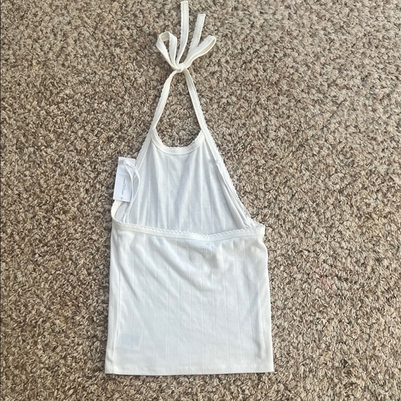 🔥4/$10 American Eagle Outfitters White Halter Tank Top - Picture 4 of 5